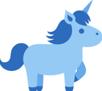 Blue Large Adult Unicorn Sticker