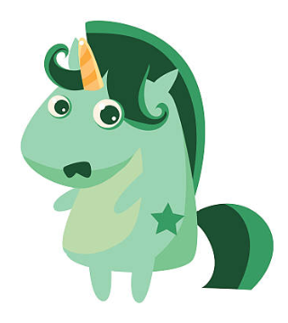 Green Large Adult Unicorn Sticker